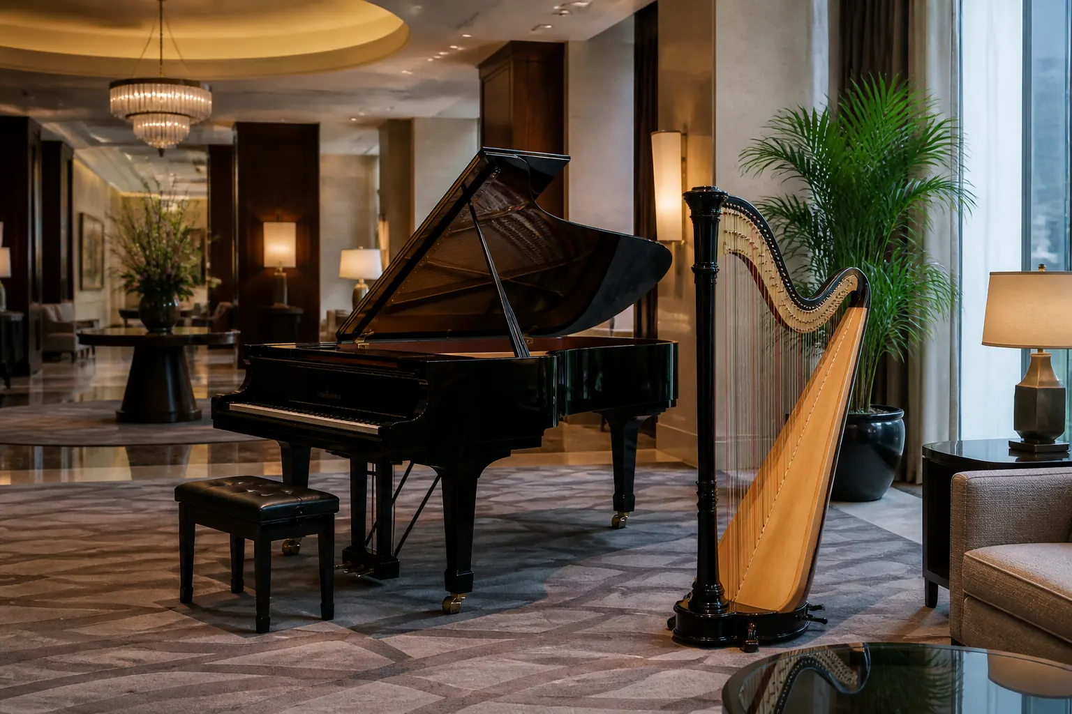 Corporate harp occasion